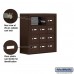 Salsbury Cell Phone Storage Locker - 4 Door High Unit (8 Inch Deep Compartments) - 12 A Doors - Bronze - Surface Mounted - Master Keyed Locks